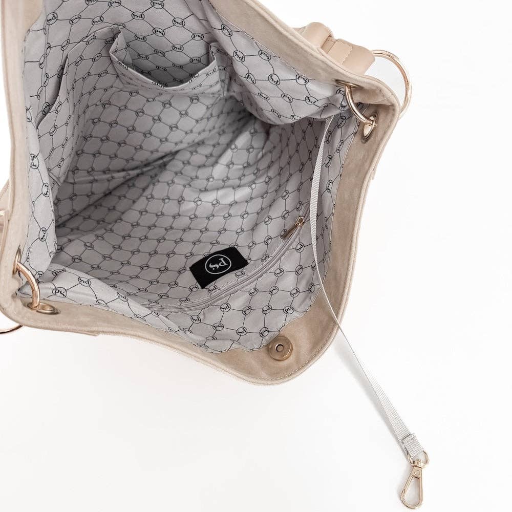 Rosalie Rivet Faux Suede Hobo Bag