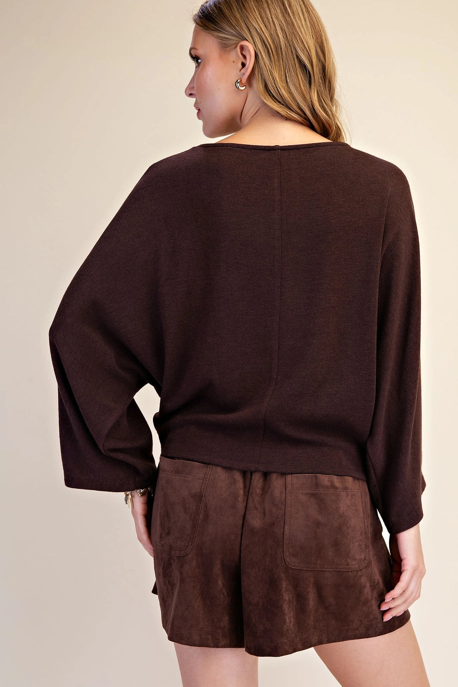 Boat Neck Long Sleeve Pullover Everyday Top