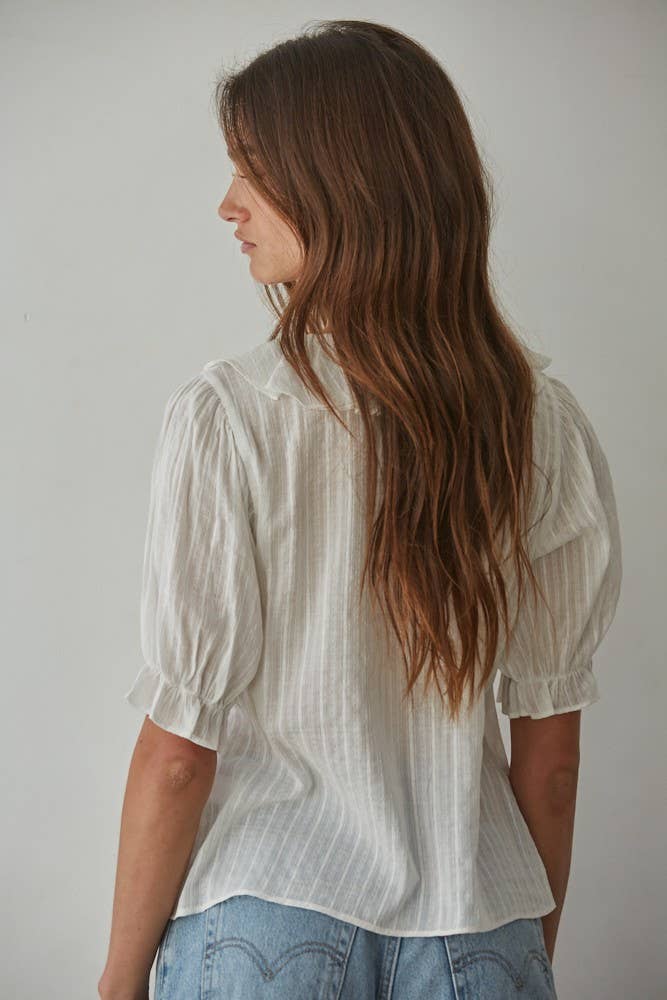 Ruffle V-Neck Blouse