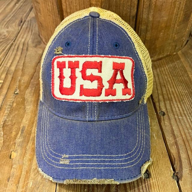 USA Mesh Snapback Baseball Hat