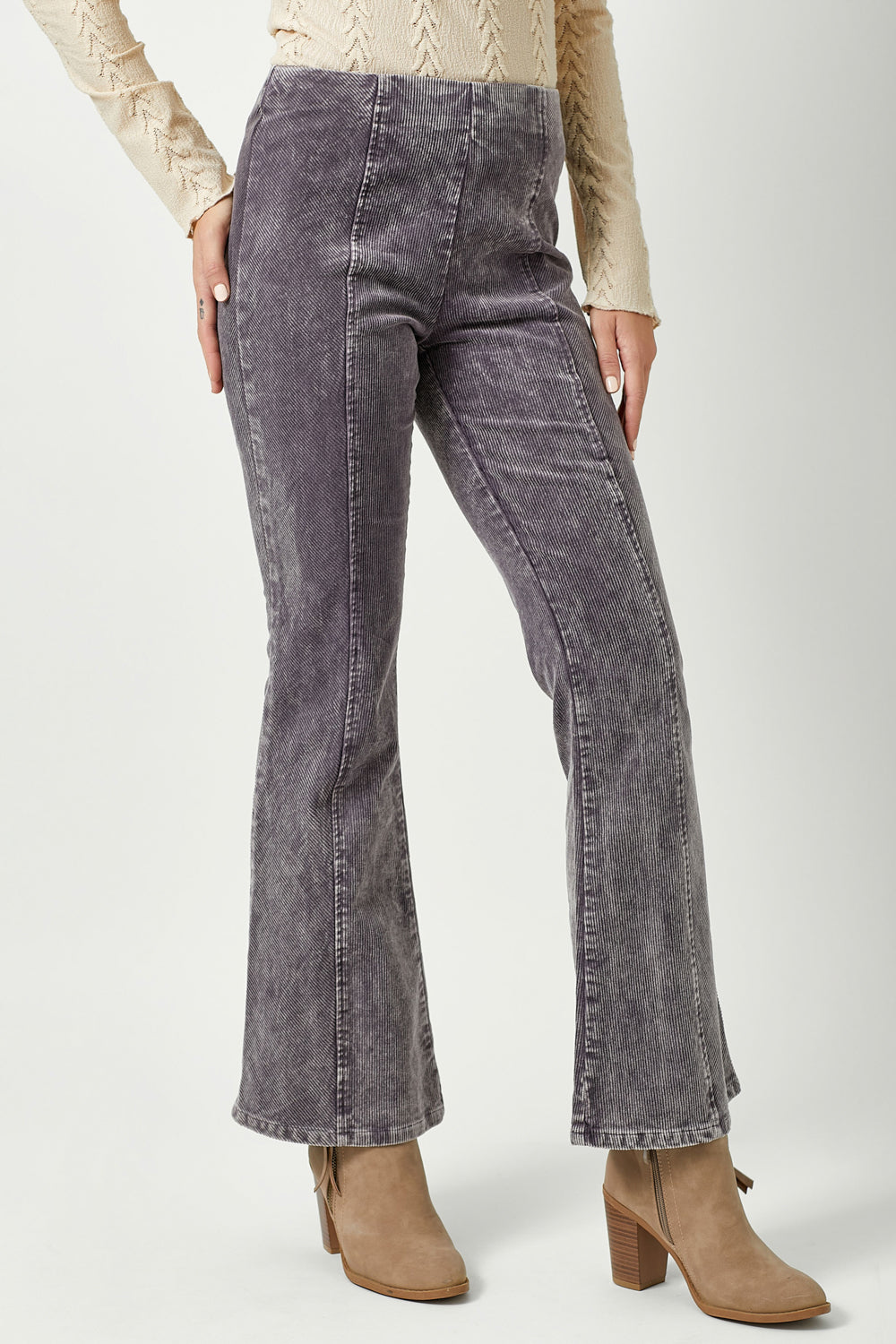 Washed Corduroy Flare Pants