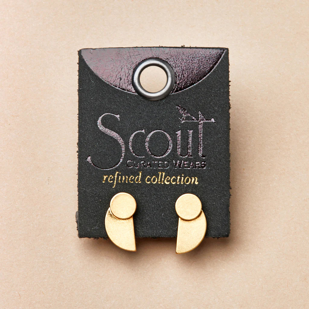 REFINED EARRING COLLECTION - ECLIPSE STUD/GOLD VERMEIL