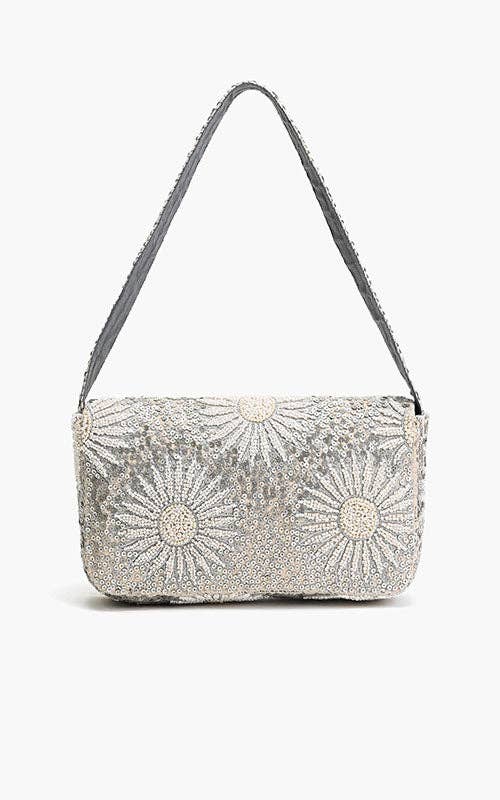 IVORY PETAL FROSTWORK SHOULDER BAG