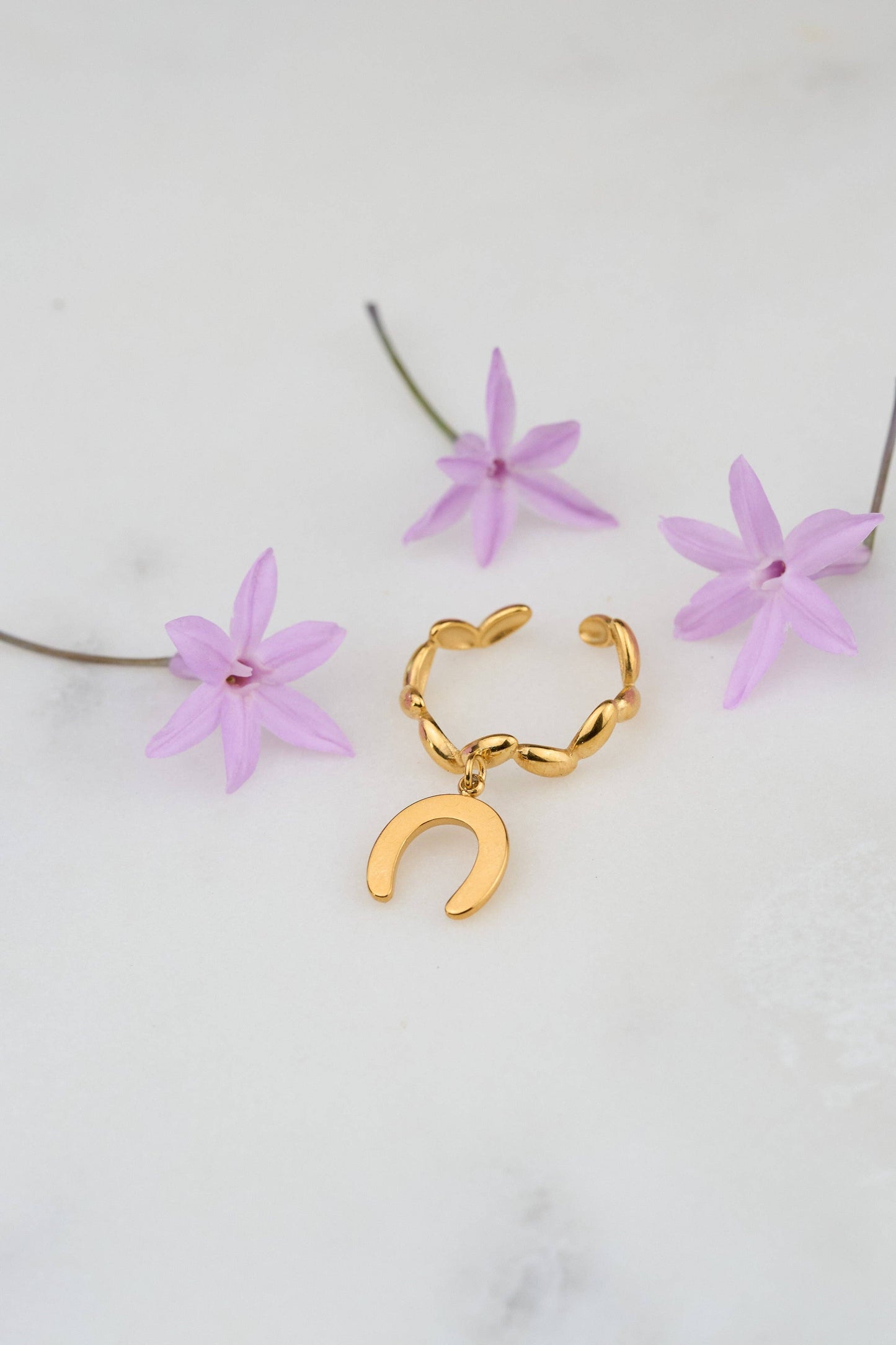 Charm Ring Horseshoe - 18K Gold Plated