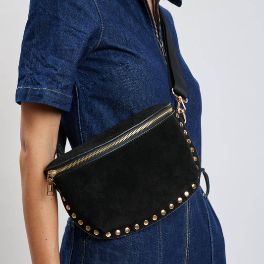 Gizelle Suede Belt Bag - Black