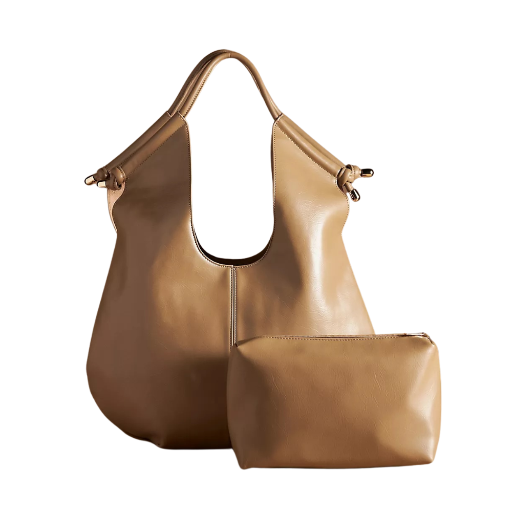 TRACY RECYCLED VEGAN SHOULDER BAG - MUSHROOM