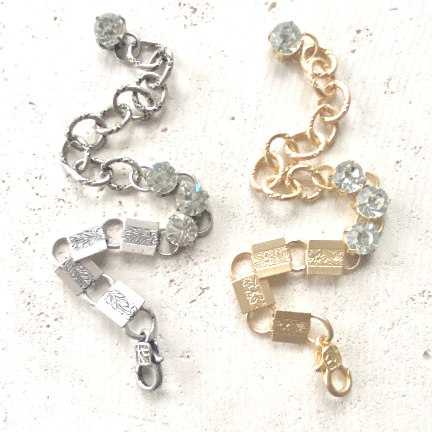 Mixed Chain & Crystal Bracelet