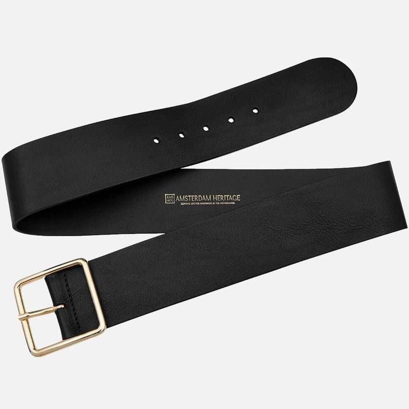 Naomi | Women's Wide Leather Waist Belt | Gold Buckle
