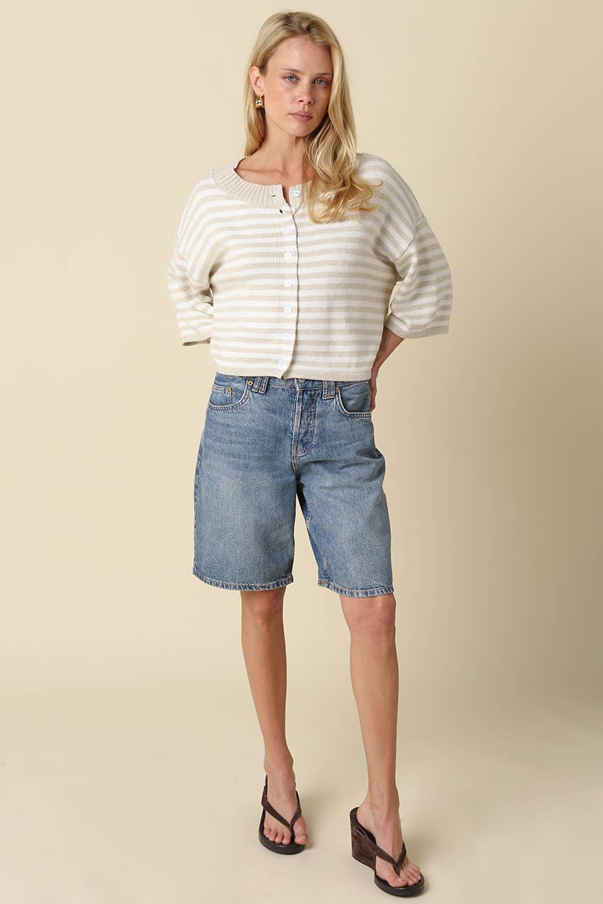 Natalia Stripe Loose Knit Top