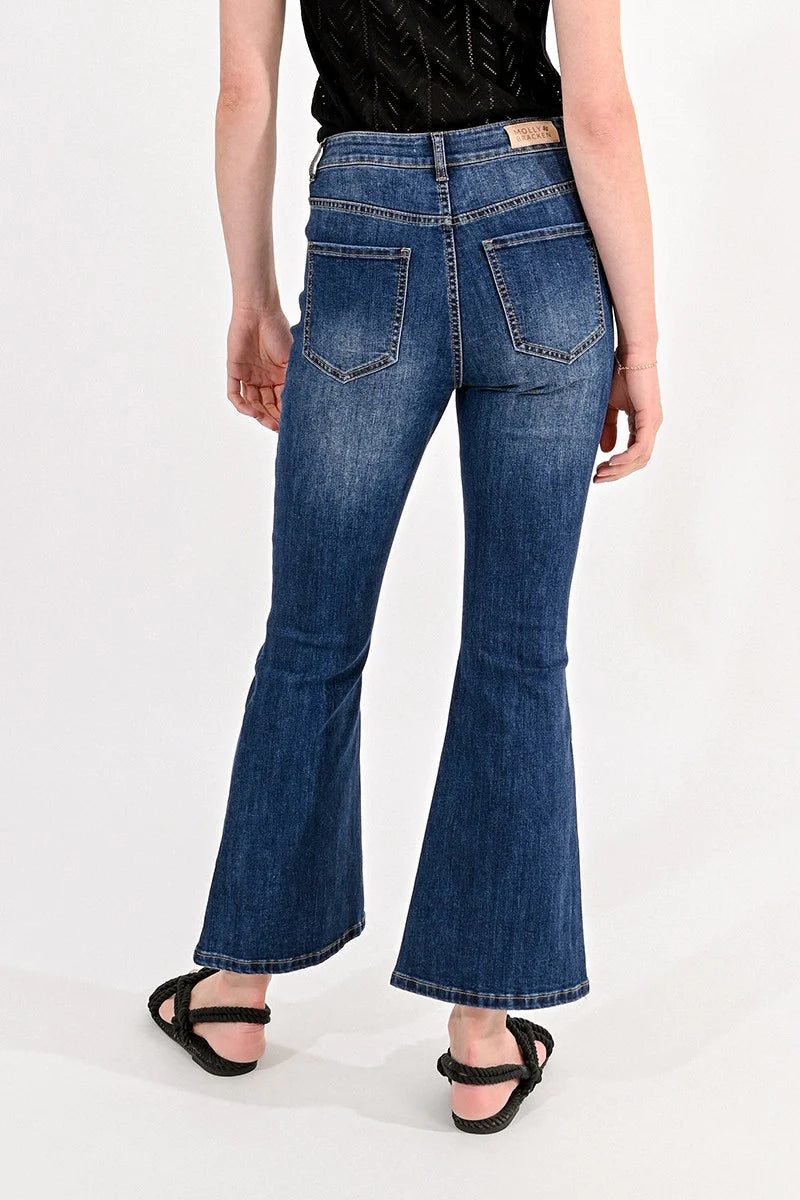 MOLLY BRACKEN 7/8 FLARE JEANS - BRUT DENIM