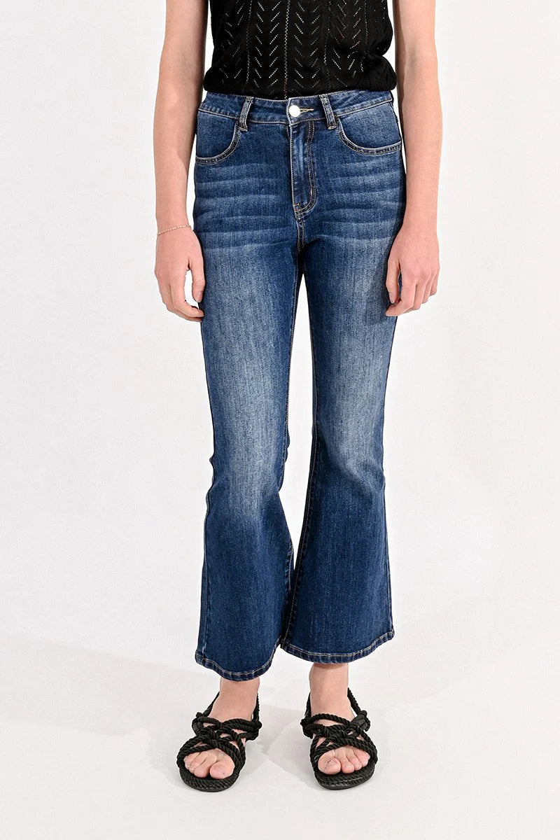 MOLLY BRACKEN 7/8 FLARE JEANS - BRUT DENIM