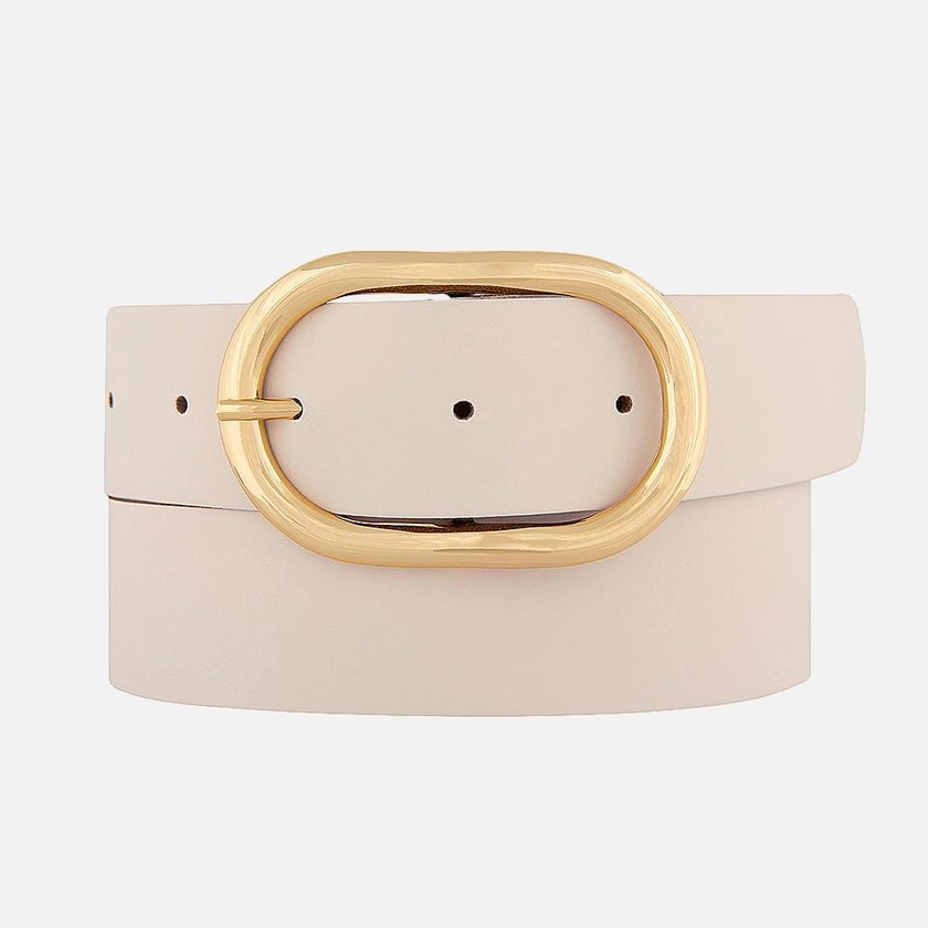 Daphne | Oval Buckle Leather Belt