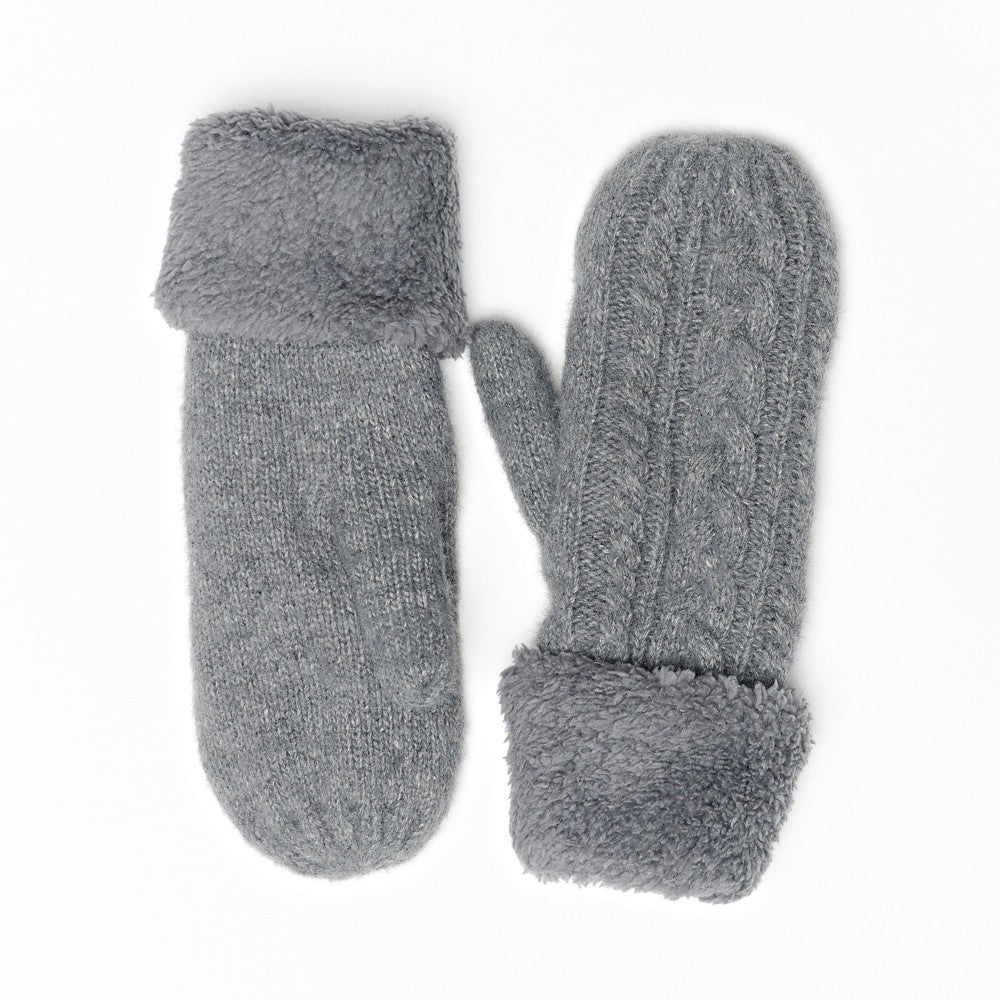 Lined Cable Knit Mittens