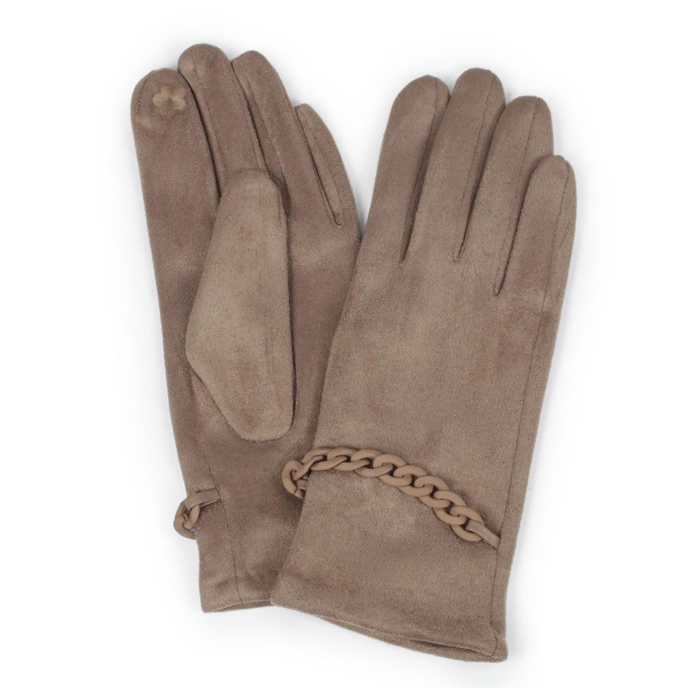 Matte Chain Detail Gloves