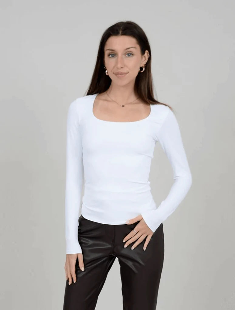 RD STYLE MARIANA UNECK LONGSLEEVE TOP