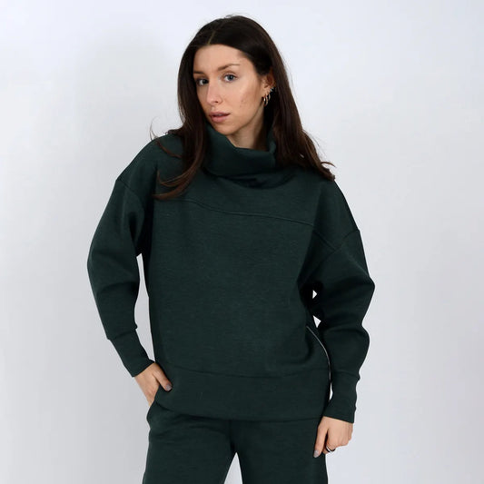 Fillana Luxe Fold Over Collar Top