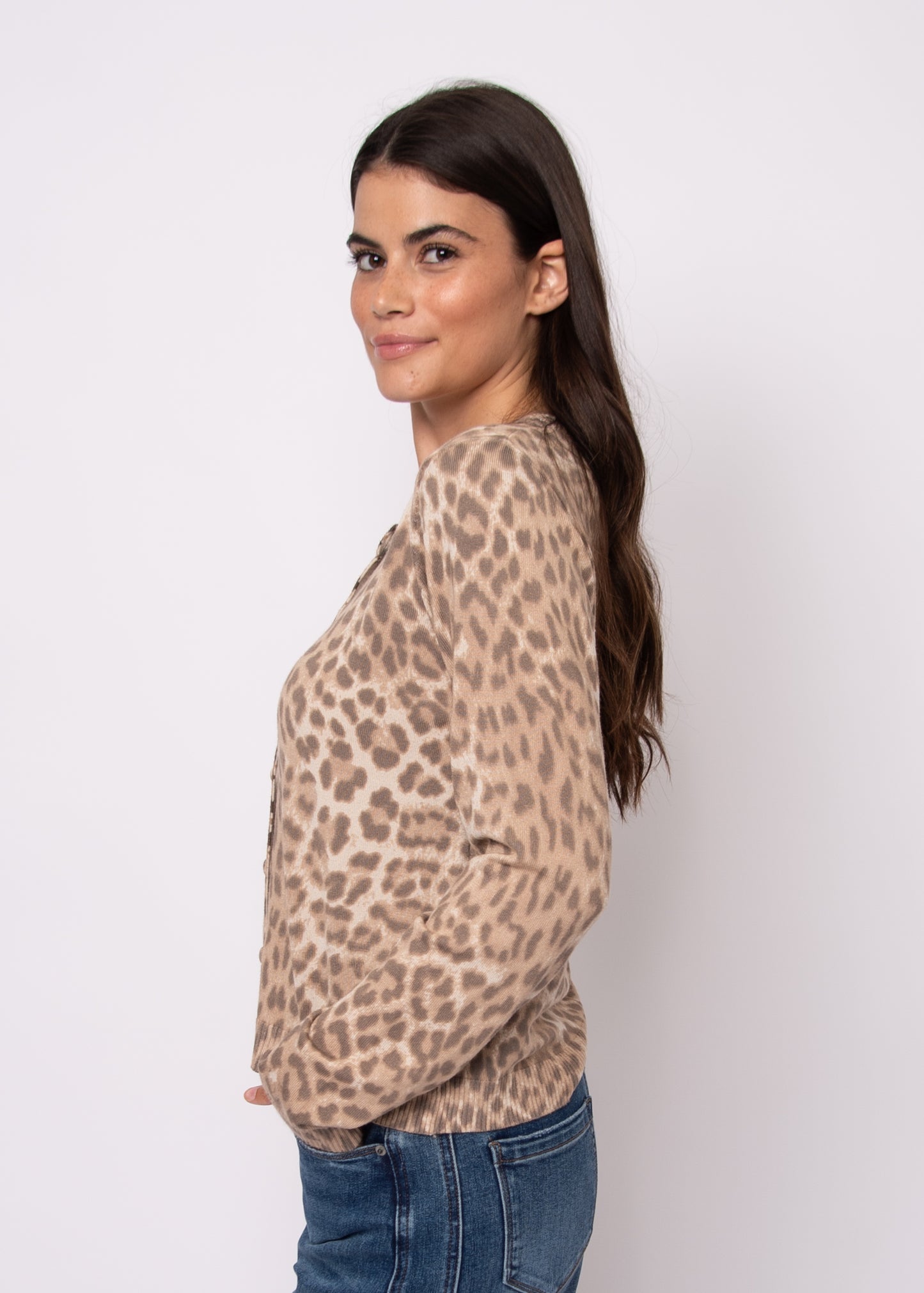 Fantine Long Sleeve Crew Neck Cardigan