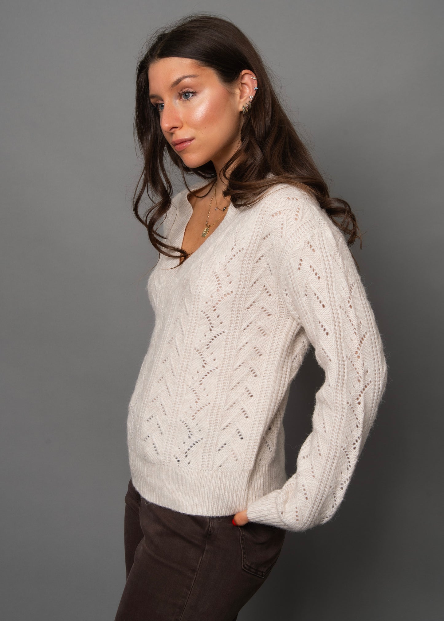 Borka Long Sleeve V-Neck Sweater