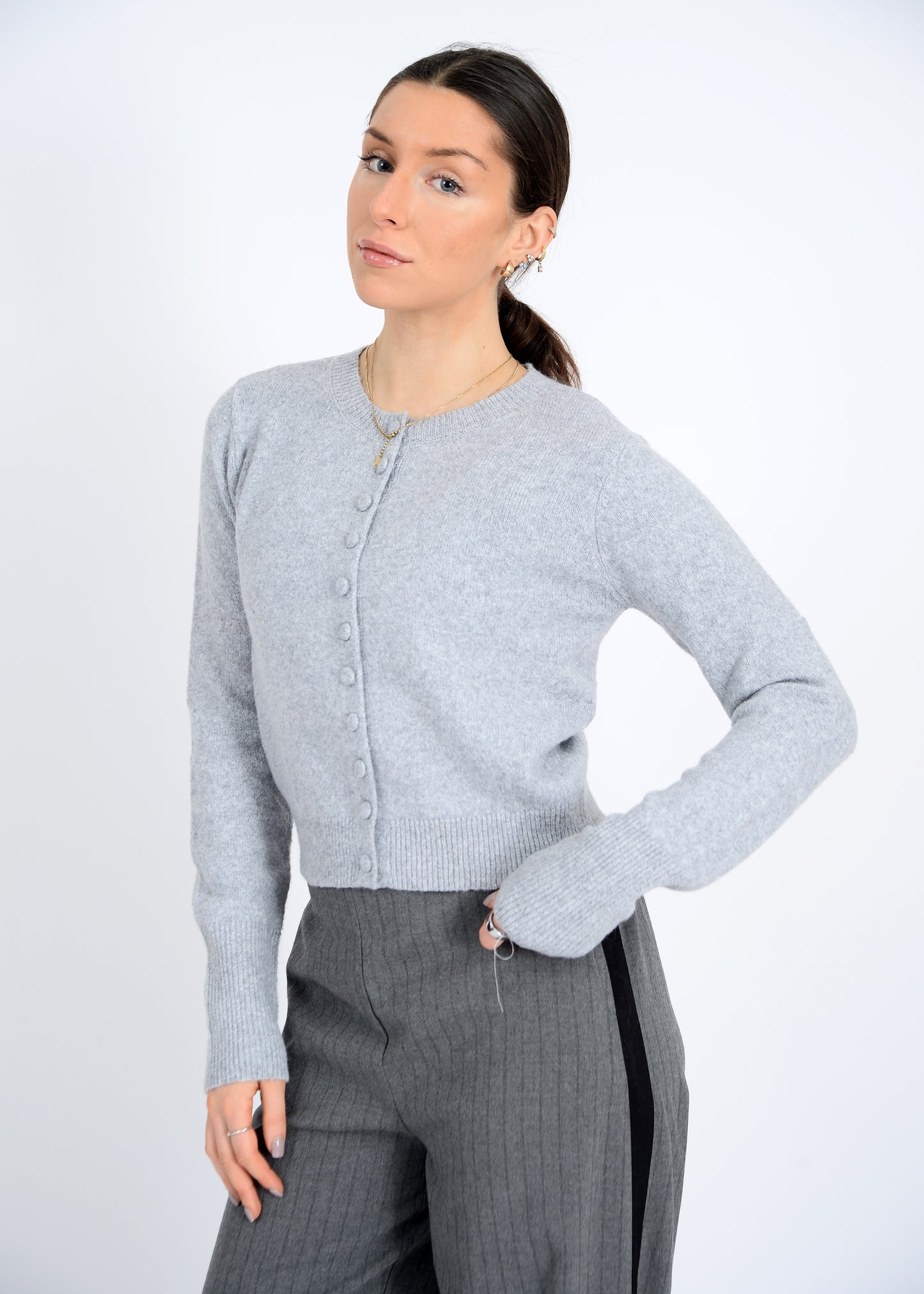 Atalanta Long Sleeve Crew Neck Cardigan