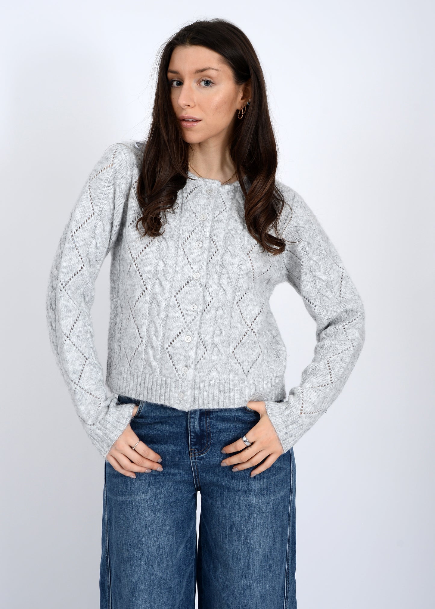 Jocasta Long Sleeve Crew Neck Cardigan