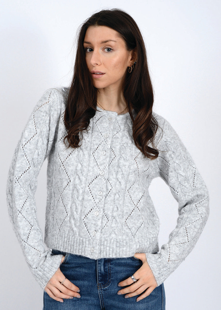 Jocasta Long Sleeve Crew Neck Cardigan