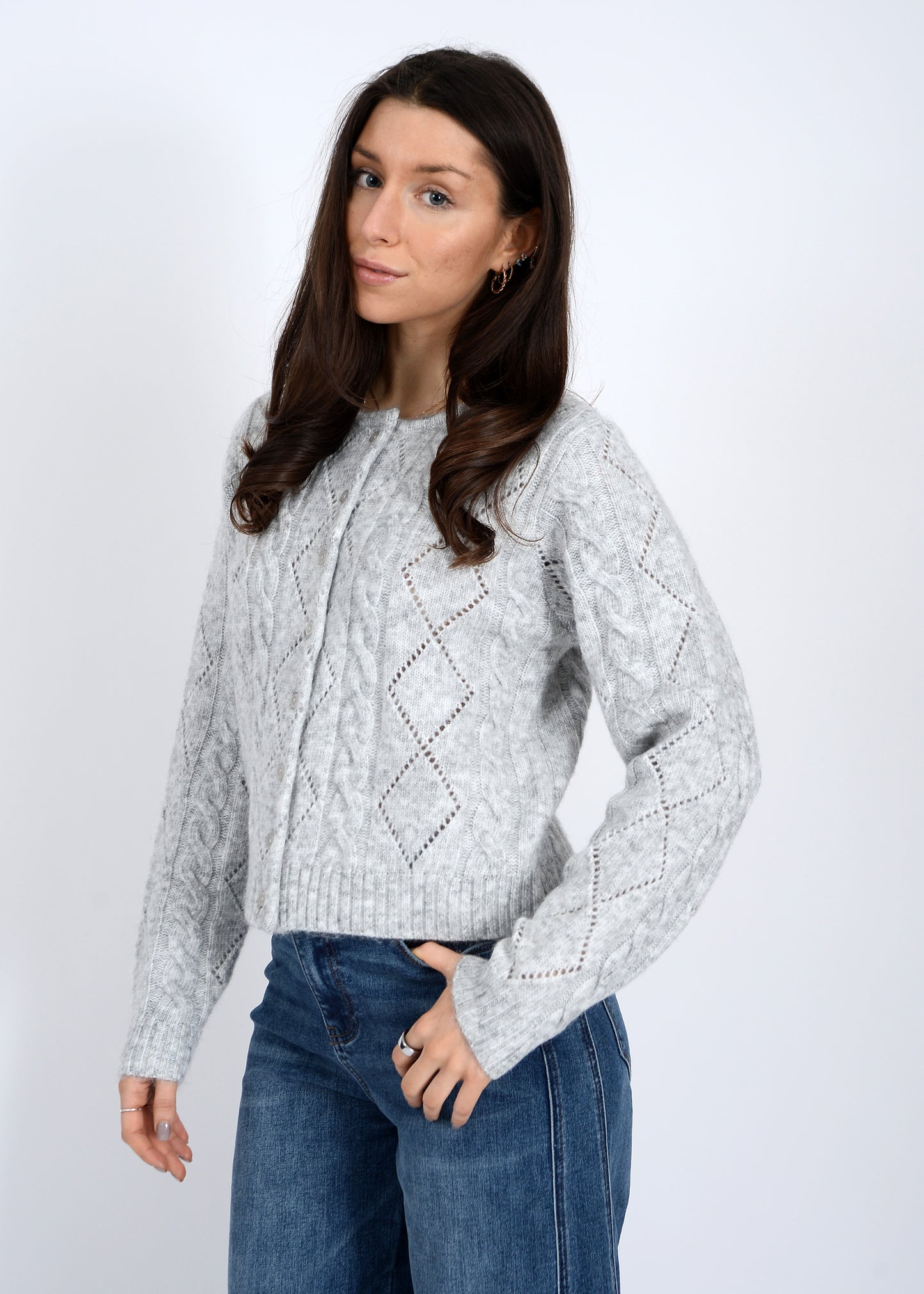 Jocasta Long Sleeve Crew Neck Cardigan