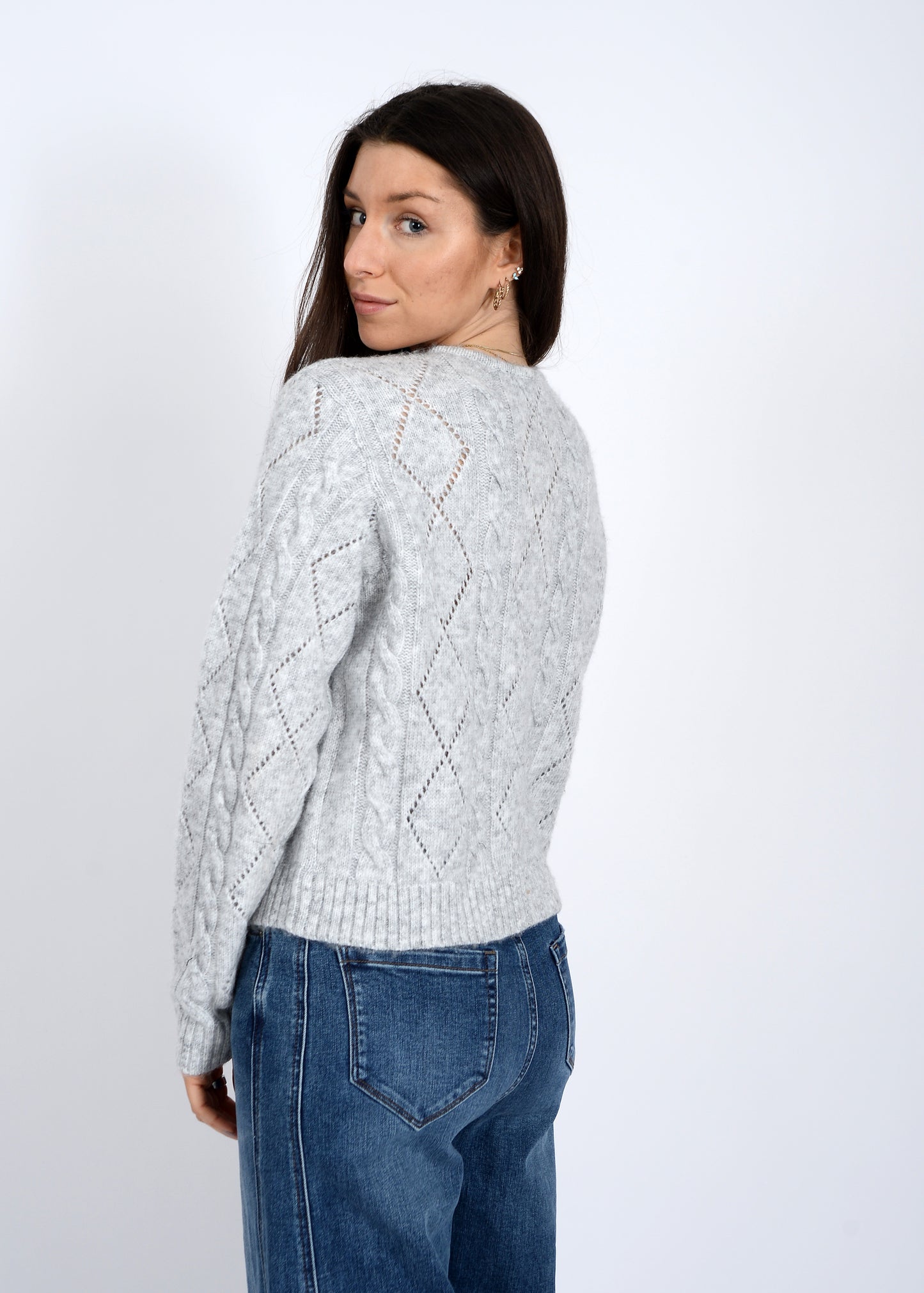 Jocasta Long Sleeve Crew Neck Cardigan