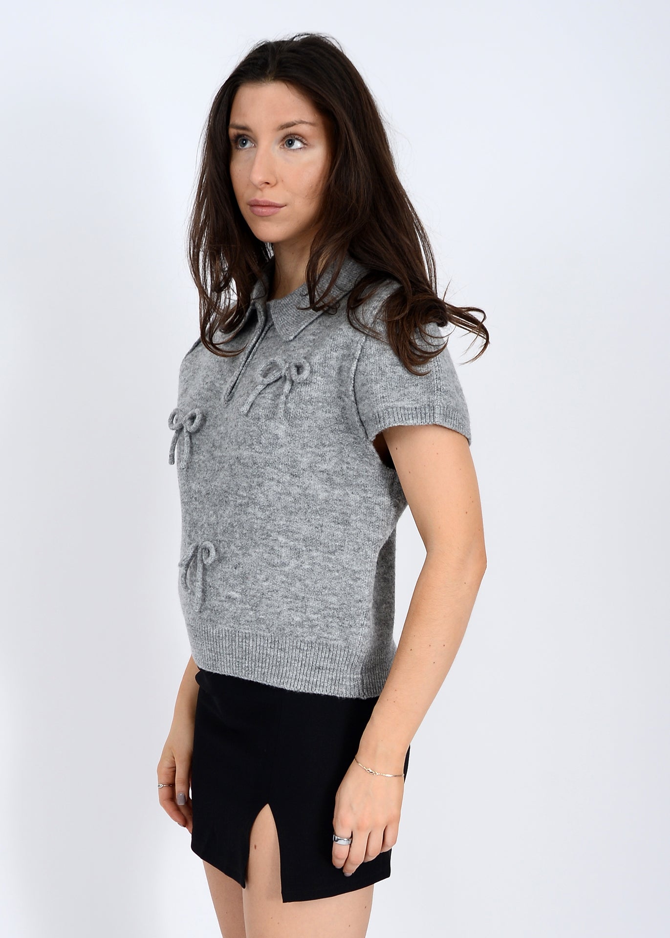 Kunigunda Cap Sleeve Polo Neck Sweater