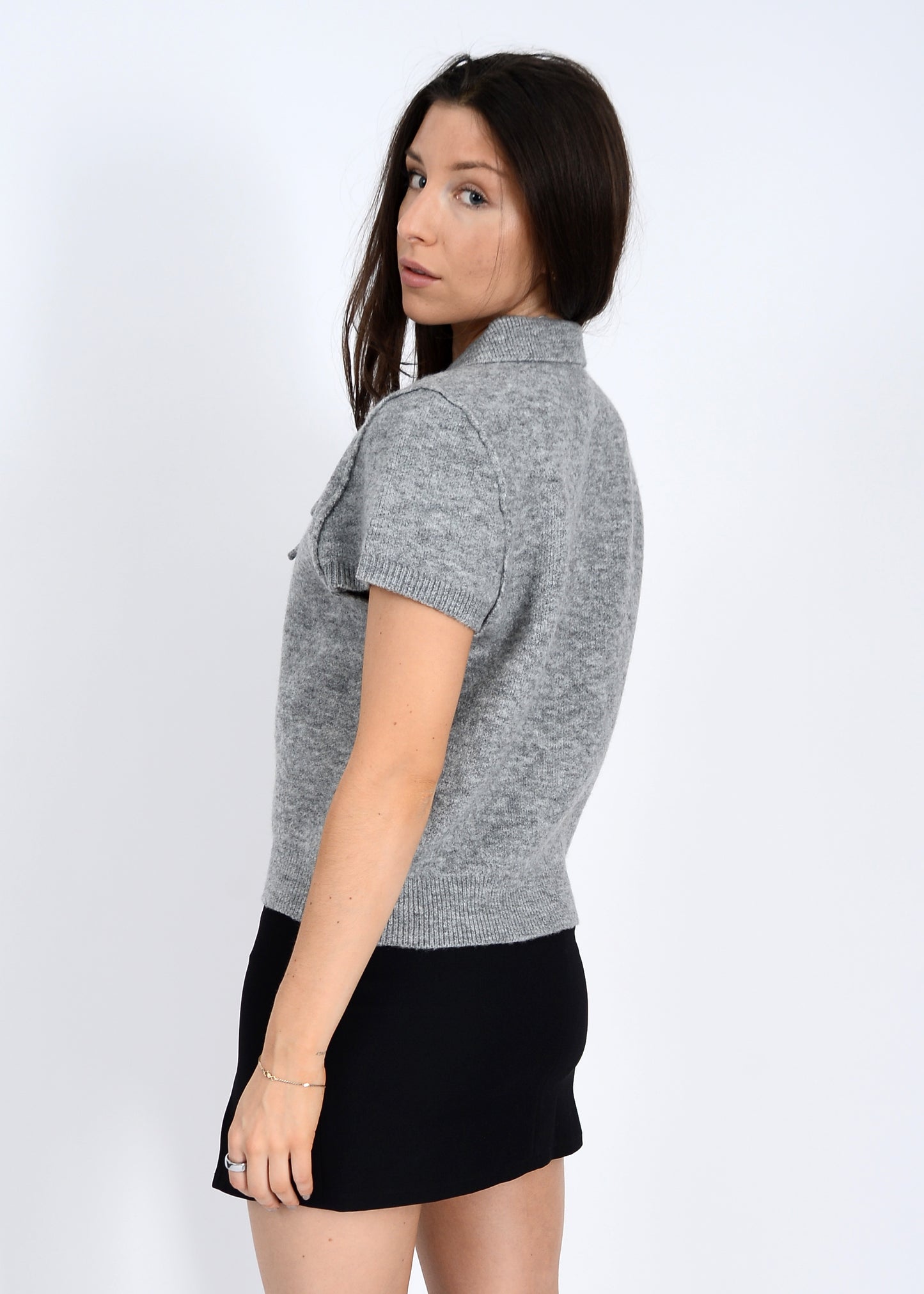 Kunigunda Cap Sleeve Polo Neck Sweater