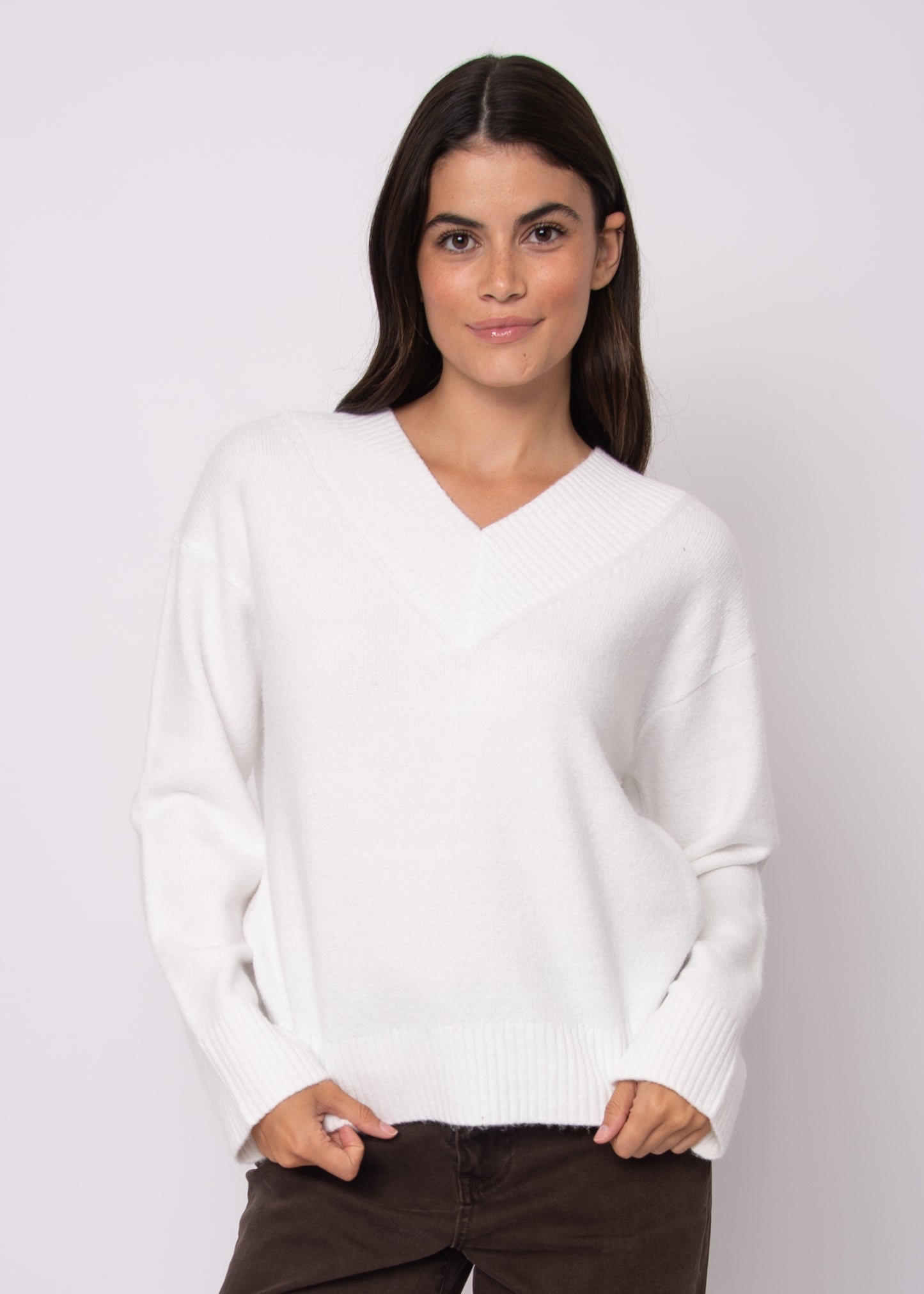 Chandra Long Sleeve V-Neck Sweater