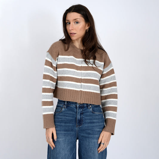 Chimmy Long Sleeve Crew Neck Cardigan