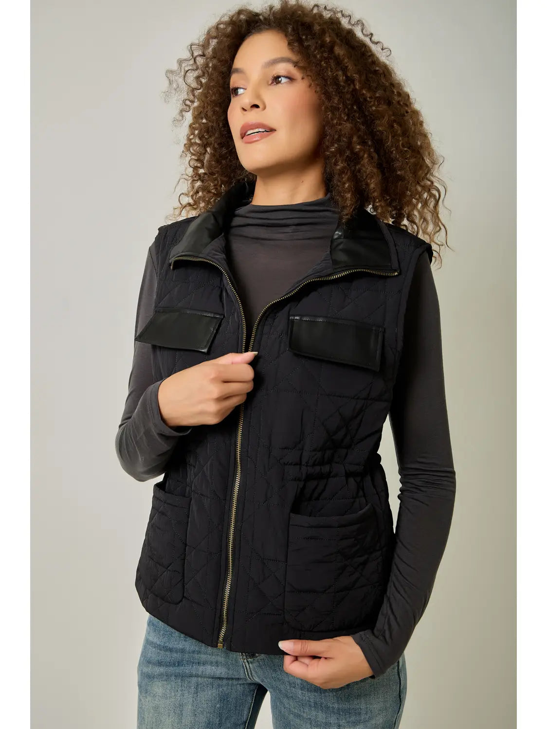 Quilted Waist Cinched Vest
