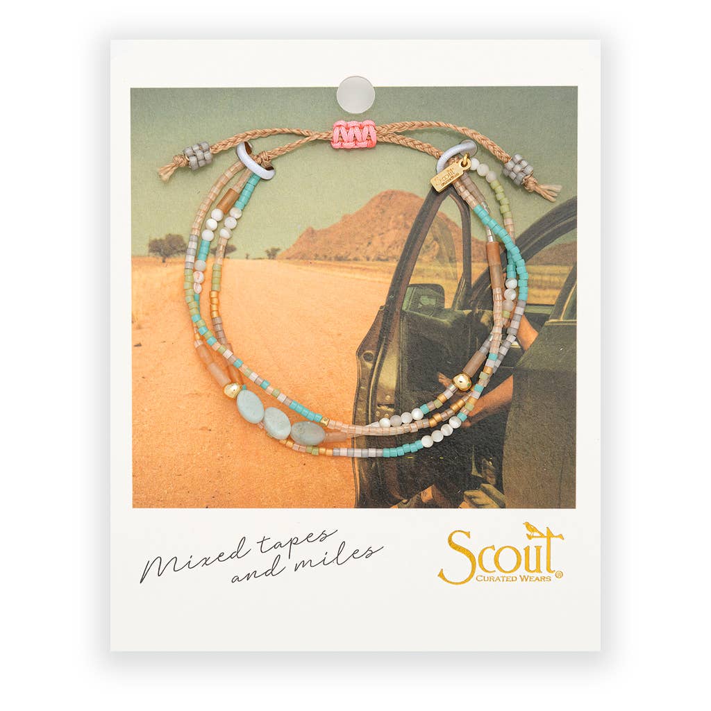 MIXED MEDIA BRACELET - COURAGE/AMAZONITE/GOLD