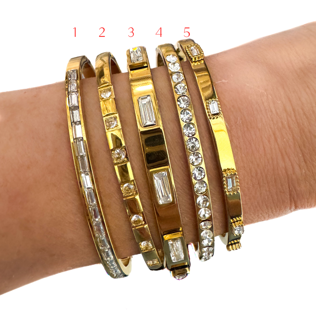 Gold Bangle Bracelets - Waterproof