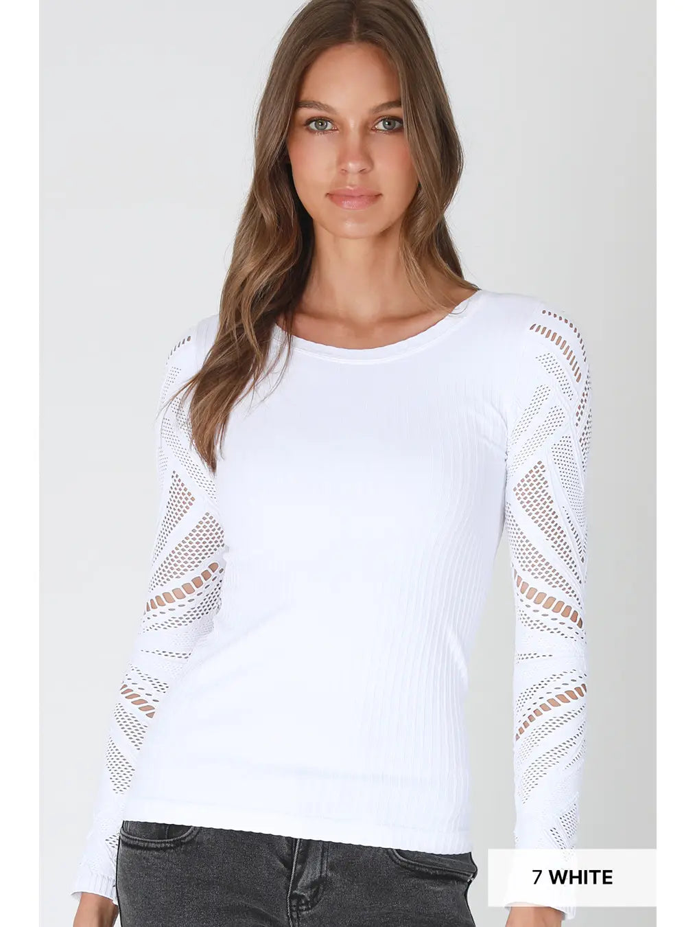 Wide Textured Long Sleeve Top