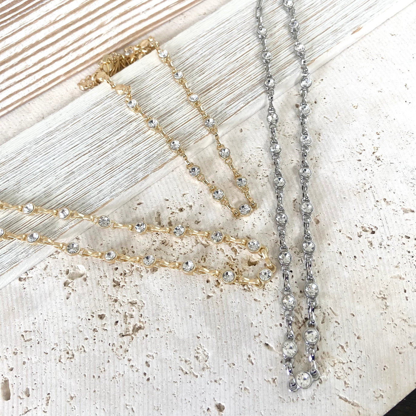 Simple Crystal Layering Necklace