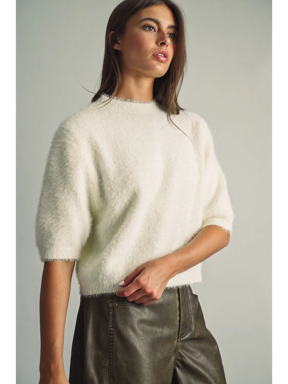 Fluffy Faux Fur Sweater Top
