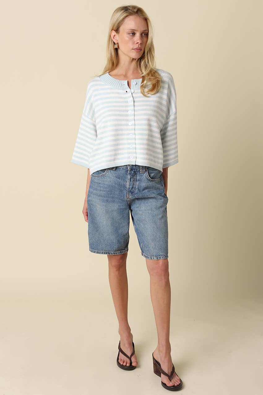 Natalia Stripe Loose Knit Top