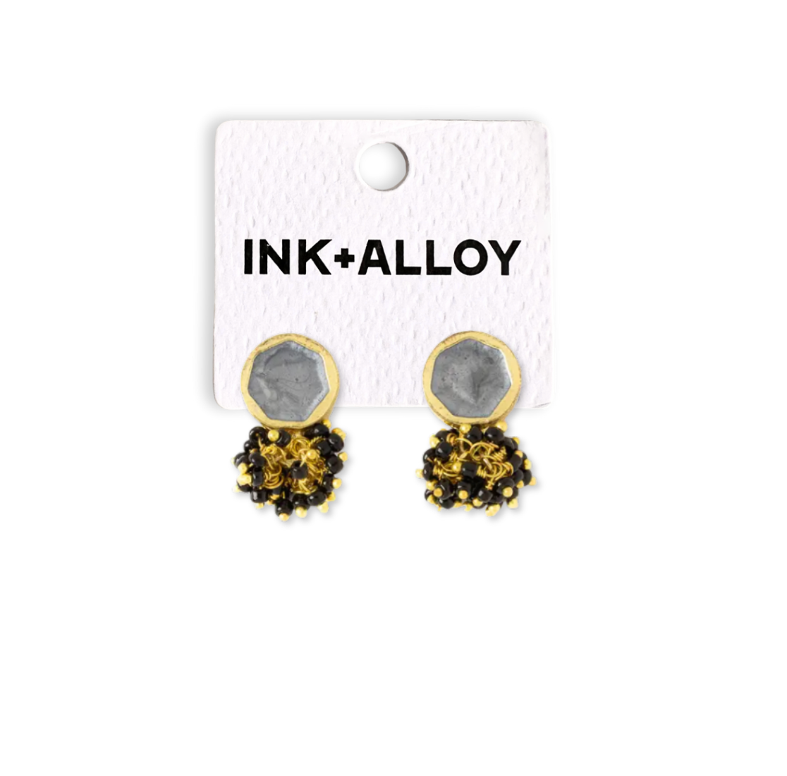 Kimberly Enamel Earrings - Silver Grey