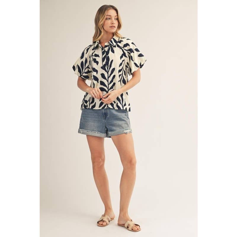 Leaf Print Blouse