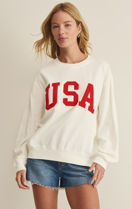 Z SUPPLY USA Boyfriend Sweatshirt