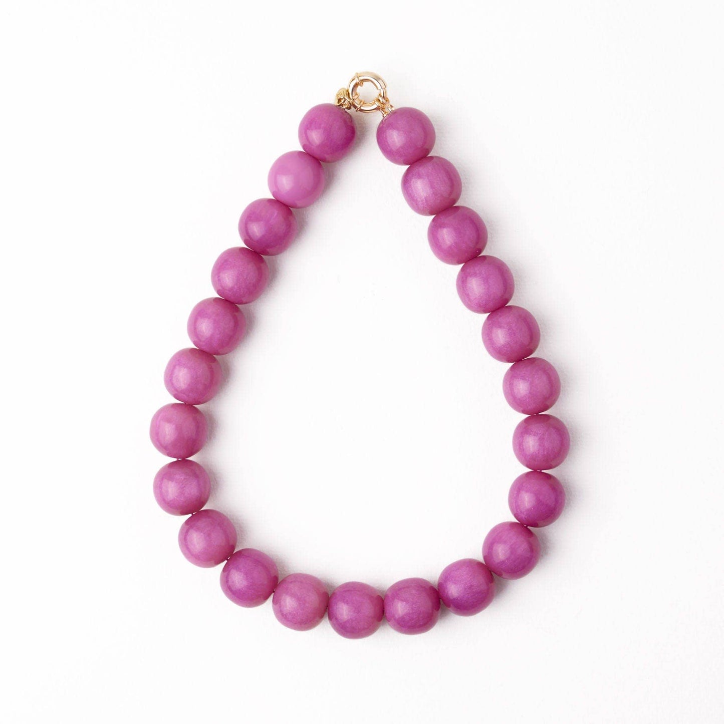 Iris Large Resin Bead Necklace - Purple