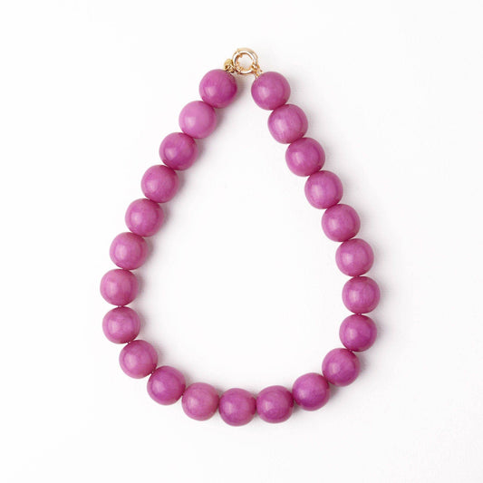 Iris Large Resin Bead Necklace - Purple