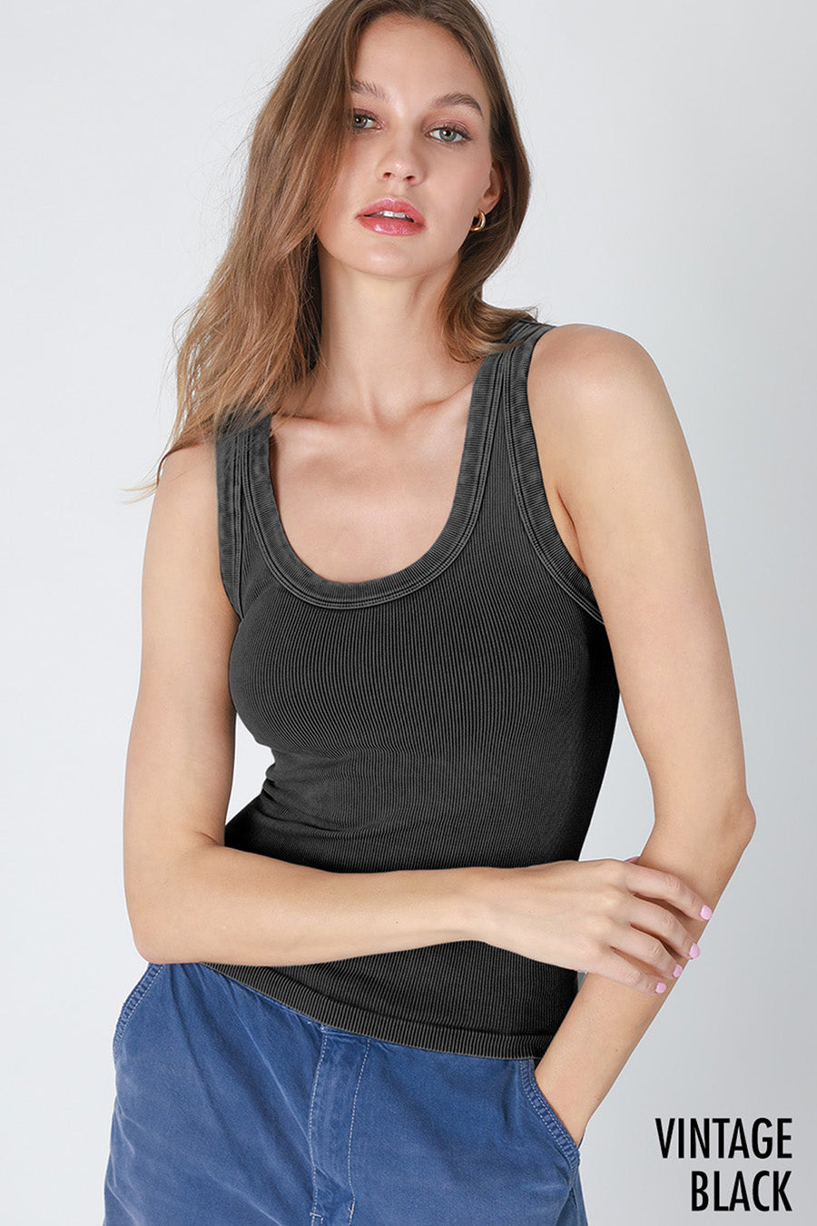 VINTAGE REVERSIBLE RIBBED TANK TOP