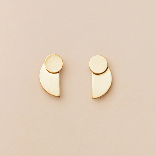 REFINED EARRING COLLECTION - ECLIPSE STUD/GOLD VERMEIL