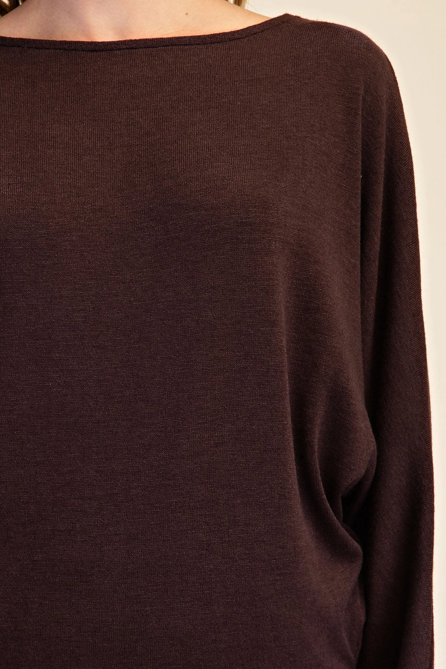 Boat Neck Long Sleeve Pullover Everyday Top