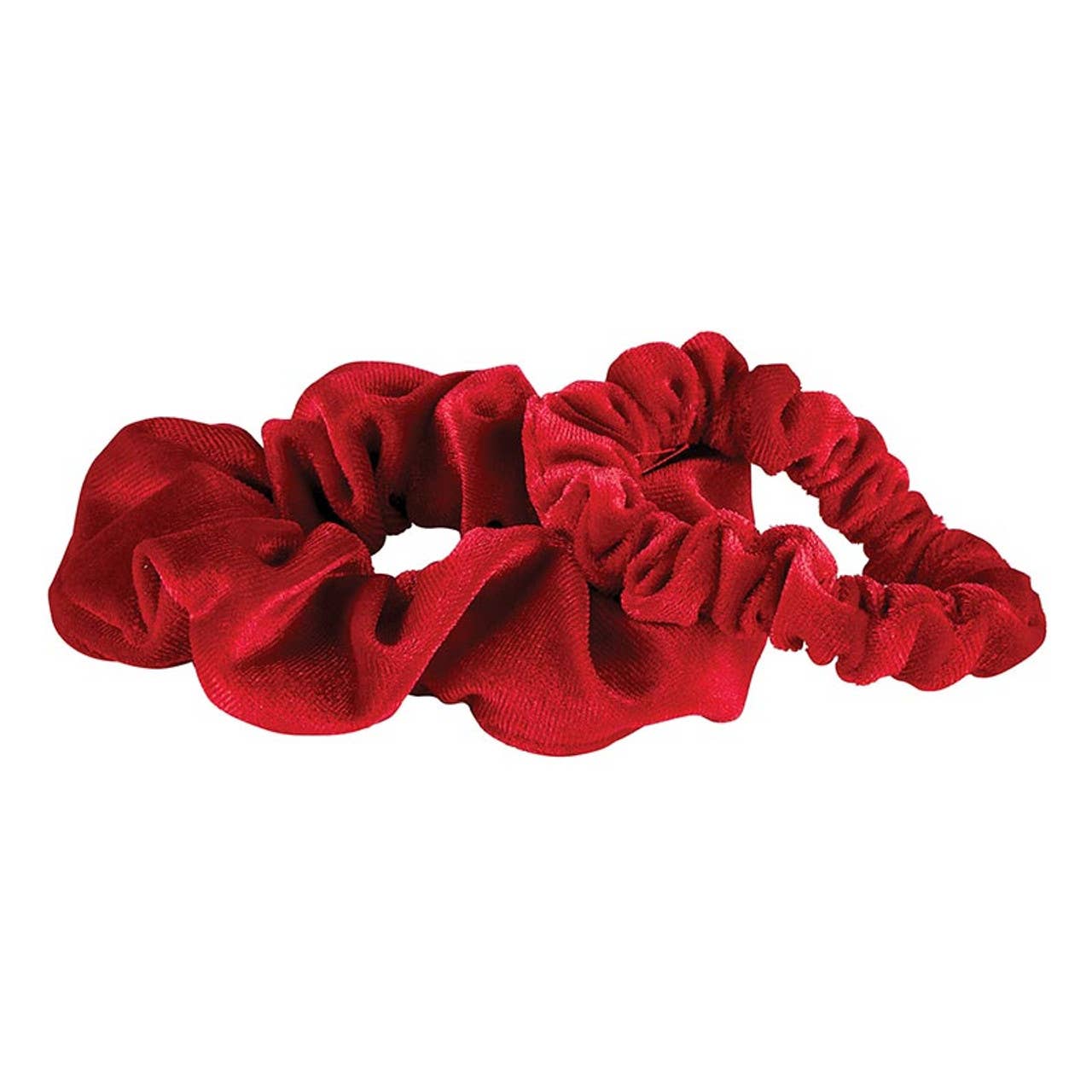 VELVET SCRUNCHIE SET IN ORNAMENT - RED