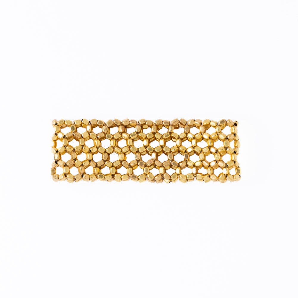 Winnie Small Bead Stretch Bracelet - Brass