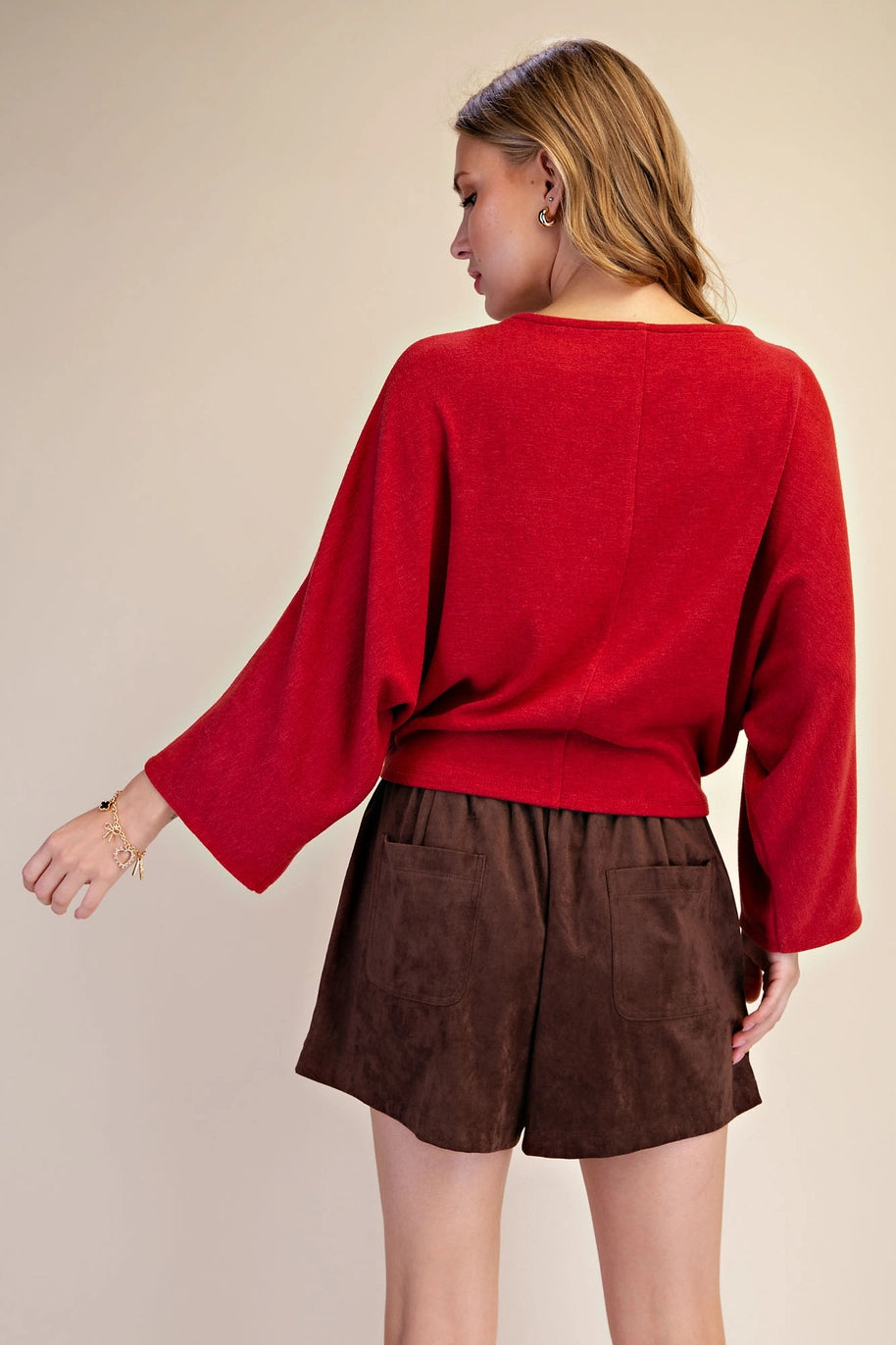 Boat Neck Long Sleeve Pullover Everyday Top