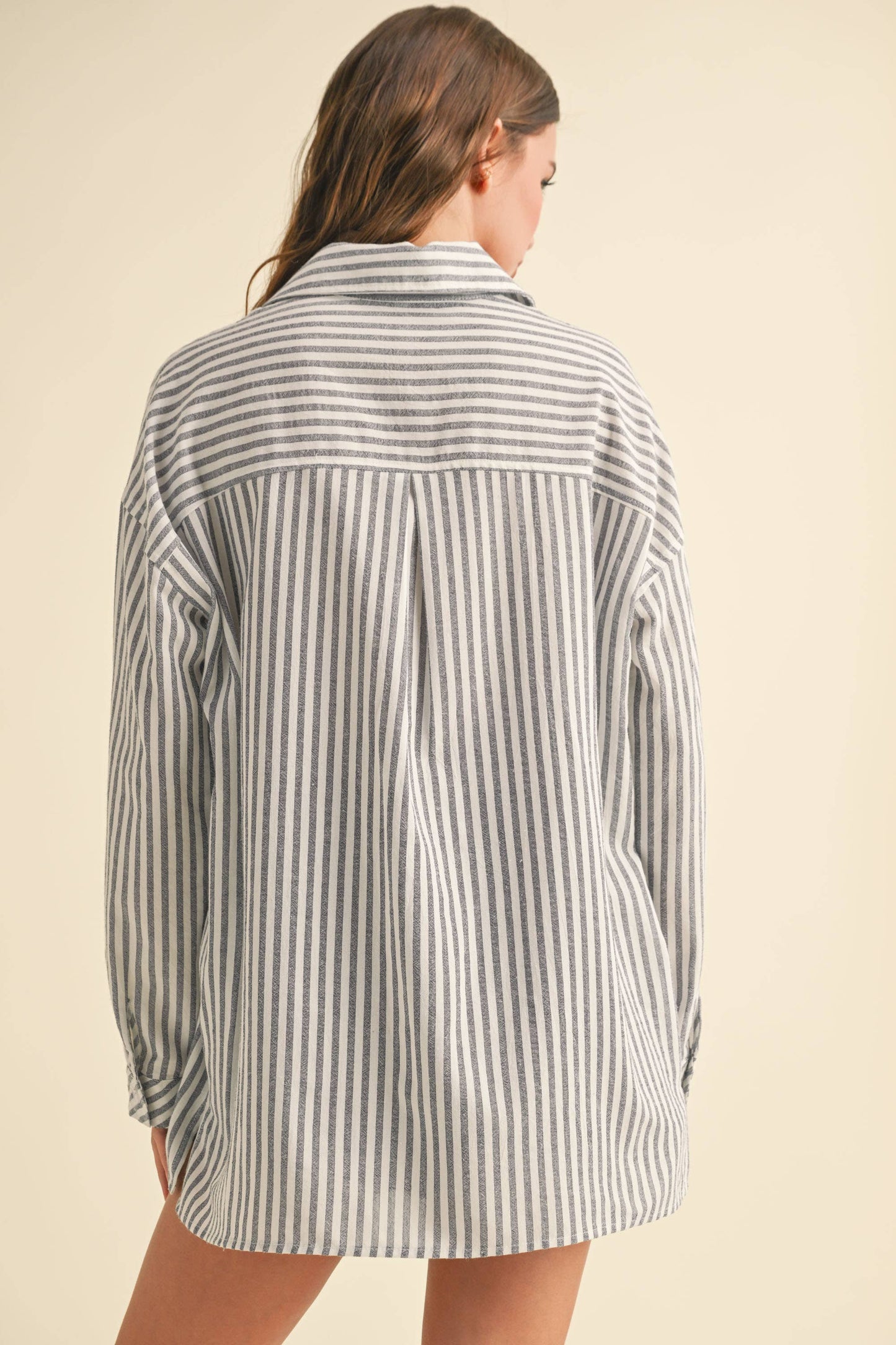 Striped Pattern Button Down Shirt